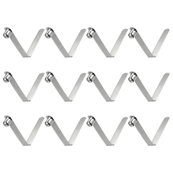 HARFINGTON 12pcs Single Button Kayak Paddle Snap Spring Clip, 60x12mm 65Mn Spring Steel V-Shaped Telescopic Locking