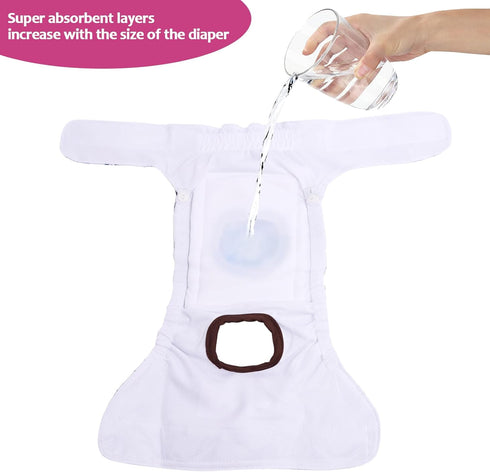 3 Pack BDD05L CuteBone Dog Diapers Female Reusable Doggy Diapers with One Suspender for Small Medium Large Dog Period