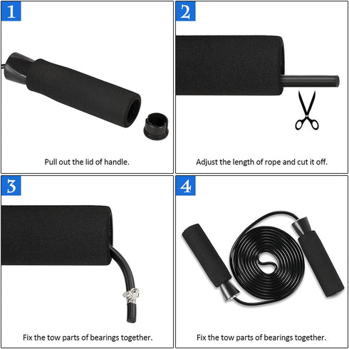 TOMSHOO AB Wheel Roller Kit with Push-Up Bar, Knee Mat, Jump Rope, Hand Gripper for Home Gym