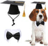 Lamphyface Pet Graduation Caps with Bow Tie Necktie Collar, Dog Graduation Hats Accessory for Cats Dogs
