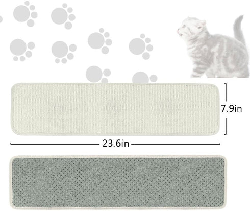Cat Scratching Pad Natural Sisal, Anti-Slip Furniture Protector Mat for Couch Corner, Cat Repellent Scratching