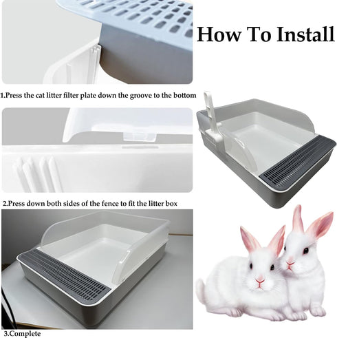 Chinchilla Tfwadmx Large Rabbit Litter Box Toilet Rectangle Potty Trainer Corner Litter Bedding Box Pet Pan for Adult