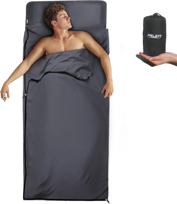 Frelaxy XL Sleeping Bag Liner, Travel Sheet & Camping Sheet for Backpacking, Hotel, and Hostels, Comfy Easy Care