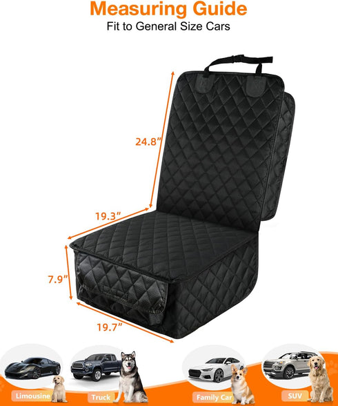 2 Pack, PETICON Waterproof Front Seat Car Cover Full Protection Dog Car Seat Cover with Side Flaps, Nonslip