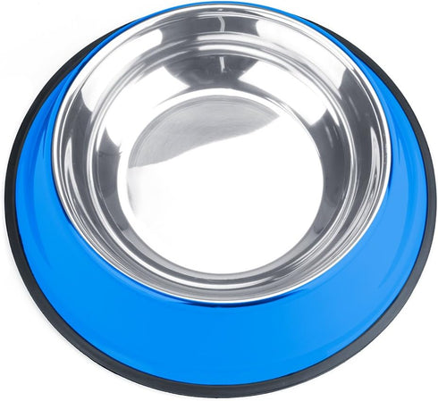 Blue No-Tip No-Slip Stainless Steel Bowl (40oz. Kahuna)