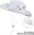 Foldable Bucket Hats with String, Wide-Brim Hiking Fishing UV Sun Protection Floppy Sun Hat