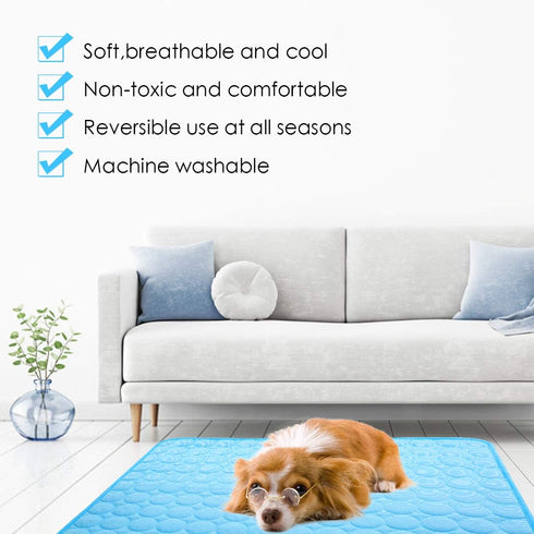 Dog Cooling Mat, Portable Pet Cooling Pads for Dogs & Cats, Summer Cushion for Home or Outdoor Use