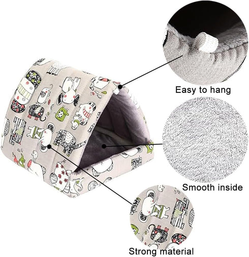 Deofun Cozy Chinchillas, (6.8"x7.4") Cotton Tent for Small Animals - Guinea Pig Hideout, Hamster Bed, Portable House
