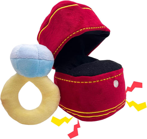 Squeak Plush Toy, Diamond Ring Case, Stuffed Pet Chew Soft Supplies Dog Toy for Dog Wedding
