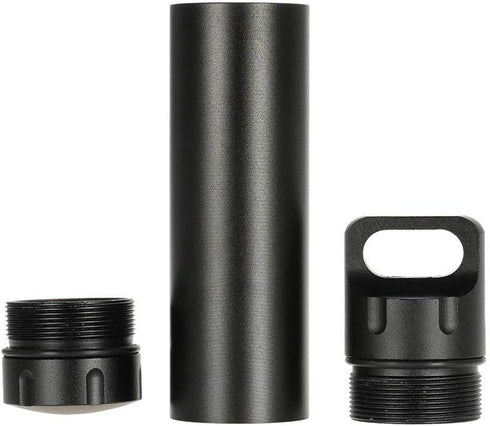 Outdoor Waterproof Capsule - Portable Container Seal Bottle Holder Case, Aluminum, Black
