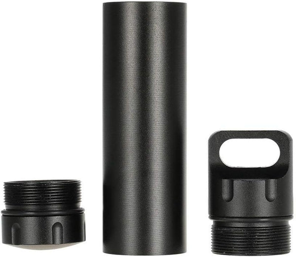 Outdoor Waterproof Capsule - Portable Container Seal Bottle Holder Case, Aluminum, Black