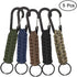 SENHAI 5 Pcs Paracord Keychains with Carabiner, Braided Lanyard Ring Hook Clip for Keys Knife Flashlight Outdoor Camping Hiking Backpack Fit Men Women - 5 Colors
