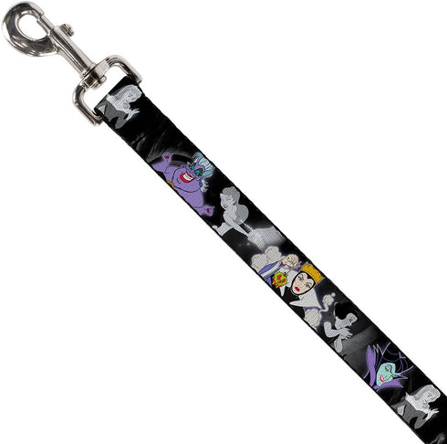 Buckle-Down Pet Leash - Villains Hexing Princess' Scenes, Color/Black/White, 6 Feet Long, 1/2" Wide