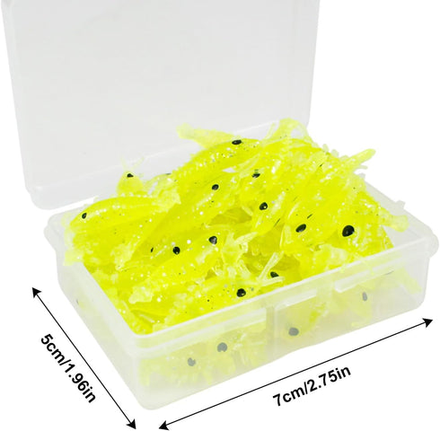 Whoasyst 50PCS Swimming Simulation Shrimp Swimbaits Baits Topwater Floating Lures Soft Artificial Shrimp Fishing