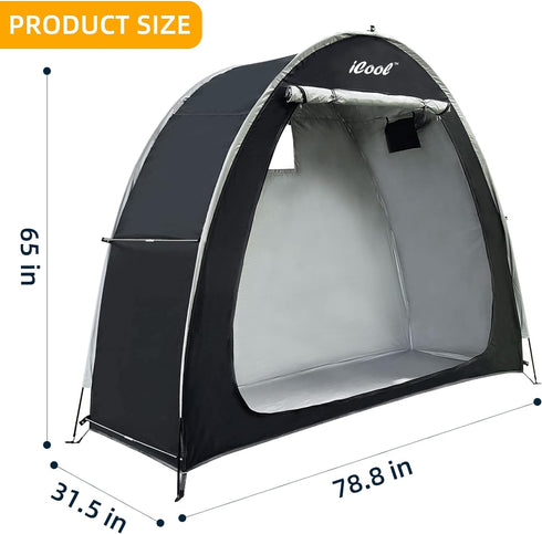 iCool Outdoor Bike Covers Storage Shed Tent, Waterproof Fabric Aluminum Alloy Bracket for 2 Bicycles
