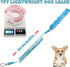 7FT Chew Proof Stretch Dog Leash Cable, Reflective Anti-Pull with Soft Wide Nylon Handle for Small Dogs, Blue