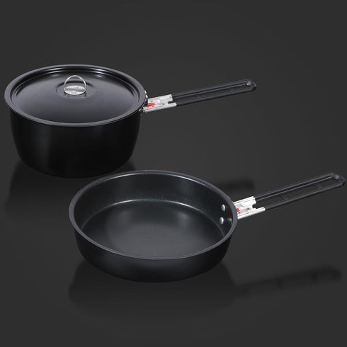 REDCAMP Camping Cookware Mess Kit, Lightweight Non-Stick Cooking Pot and Frying Pan with Mesh Bag