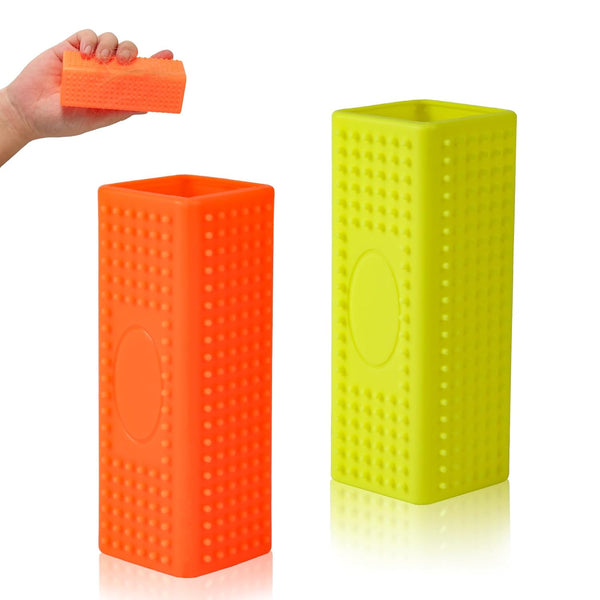 2pcs Silicone Pet Hair Brushes - Convenient Block Roller Cleaner for Carpets, Portable Carpet Cleaner Roller (Yellow &
