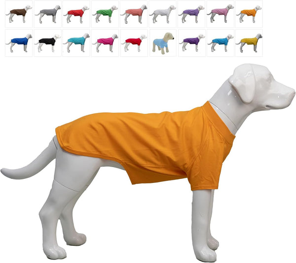 Lovelonglong Dog Costumes Basic Blank T-Shirt Tee Shirts for Large Dogs, Orange XXXXL