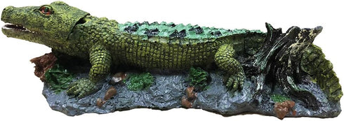 Aquarium Alligator Air Bubbler Decorations - Crocodile Ornament for Aerating Action, Oxygen Bubble Resin Crafts