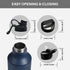 Insulated Water Bottle with Straw Lid, 64 Oz Double Wall Stainless Steel for Hot and Cold Beverages