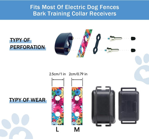 Rhea Rose 3/4 Inch Replacement Shock Collar Strap, 2 Holes, Compatible with Most Underground Electric Dog Fences, Red