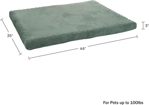 Petmaker Water-Resistant Orthopedic Dog Bed, Removable Washable Cover, Non-Slip Bottom, 44in Large Pet Bed, Green