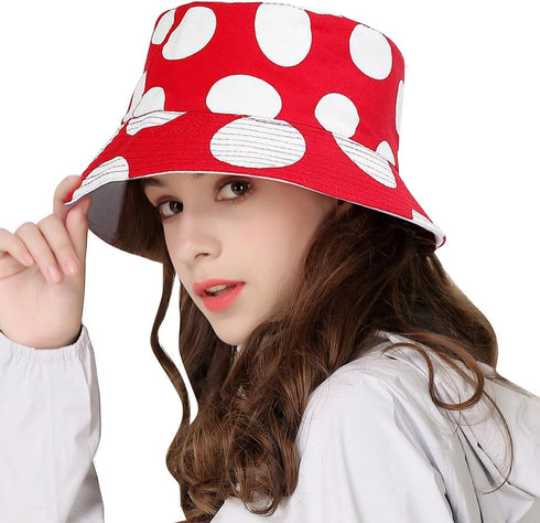 XYIYI Mushrooms Bucket Hats for Women Men Travel Beach Sun Hat Outdoor Fisherman Cap