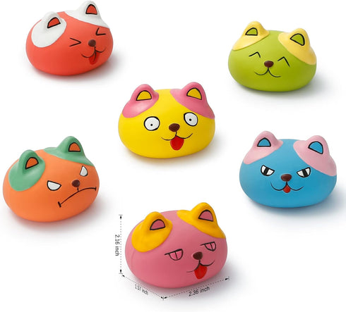 Funny Animal Squeaky Dog Balls, 6 Pcs/Set for Mini Small Pet Dogs
