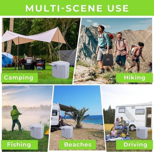 FENNIDICE 14.5'' Portable Toilet for Camping with Pop-Up Privacy Tent, Portable Potty for Adults, Ultralight Foldable