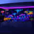 72X24IN Blacklight Mushroom Jellyfish Aquarium Background, UV Reactive Starry Sky Terrarium Background.