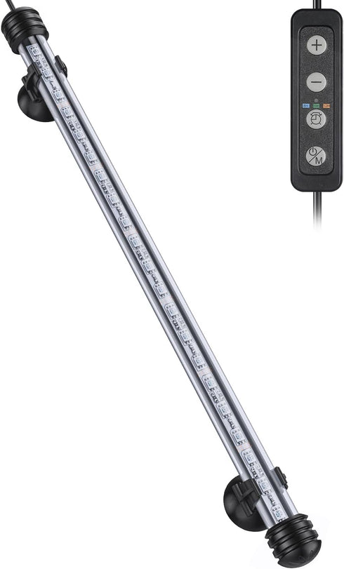 Pawfly 4.2 W Aquarium LED Light, 15.2 Inch Underwater Fish Tank Light with Timer and 8 Lighting Modes