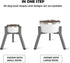 SHAINFUN Grey Raised Dog Bowl Stand for Large Medium Dogs, 11" Height Adjustable Width, Bowl Holder (Not Included)