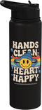 Hand Washing Tee Germaphobe Hands Clean Heart Happy - Awareness Hand Sanitizer Stainless Steel Insulated Water