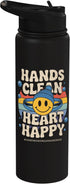 Hand Washing Tee Germaphobe Hands Clean Heart Happy - Awareness Hand Sanitizer Stainless Steel Insulated Water