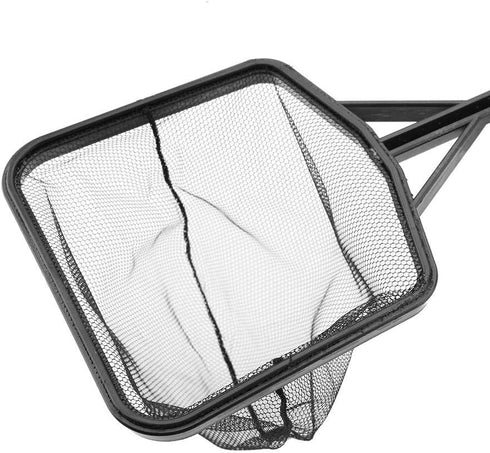 Aquarium Fish Net, Lightweight Nylon Fish Tank Fishing Net, Square Fish Shrimp Net with Plastic Handle