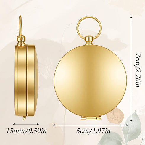 KFHENSOMR Brass Compass for Hiking Large Dial Pocket Compass with Keychain Loop Camping Survival Navigation Tool Ideal