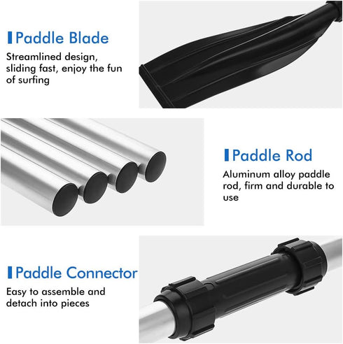 Kayak Paddles, Pair of Detachable Lightweight Aluminum Alloy Oars for Boating, Canoeing, Surfing, Outdoor Sports