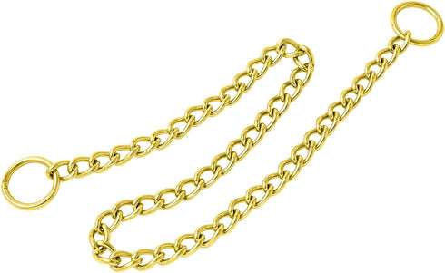 WePet Heavy Duty Metal Slip Collar, Durable Steel Cuban Links, Choke Collar for Training and Control, Gold, L