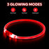 HIGO LED Dog Collar Light - USB Rechargeable Light Up Dog Necklace for Night Walking, DIY Flash LED (Red)