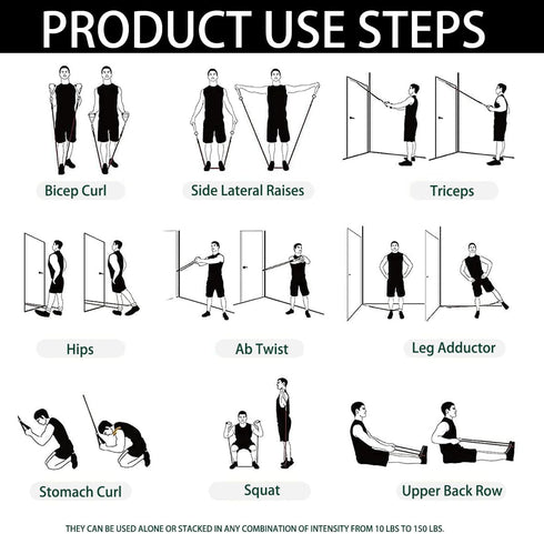 Resistance Bands with Handles, Durable Exercise Band for Stretching, Home Workouts, Physical Therapy, Fitness