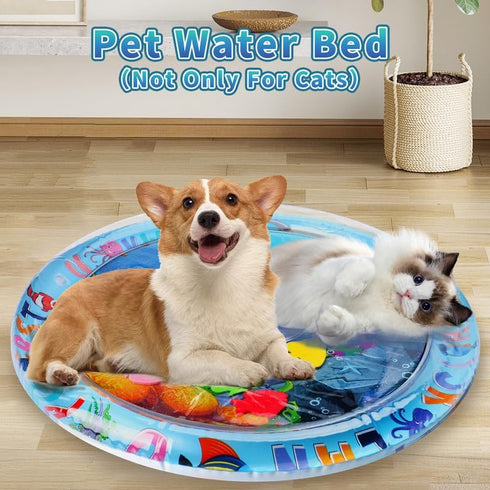 0.5mm Cat Water Mat,Upgrade Thickened Anti-Scratch Cat Water Sensory Play Mat,Unbreakable Interactive Cat Playing