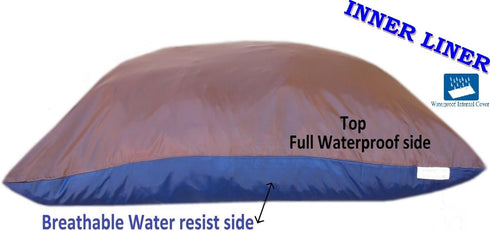 Half Waterproof Dog Cat Bed Pillow Case, Zipper Cover Liner (2 Pack, 35x20x4 INCHES)
