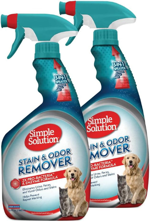 Simple Solution Stain and Odor Eliminator Spray, Enzyme Carpet Cleaner for Dogs