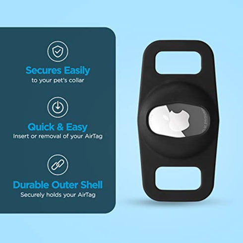 Case-Mate Airtag Dog Collar Holder, Water Resistant Lightweight Protective Airtag Case for Dog Collar - Compatible with