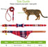 EXPAWLORER Dog Collar and Leash Set, Classic Plaid Dog Bow Tie and Bandana Collar with Bell, Adjustable for Dogs