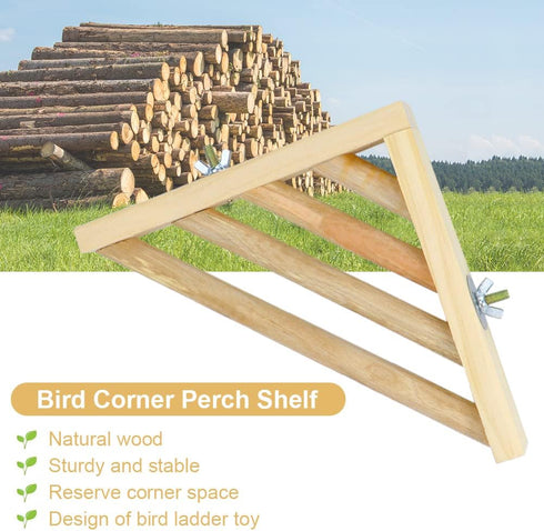 Litewoo Bird Perch Corner Platform Stand for Budgies and Parakeets