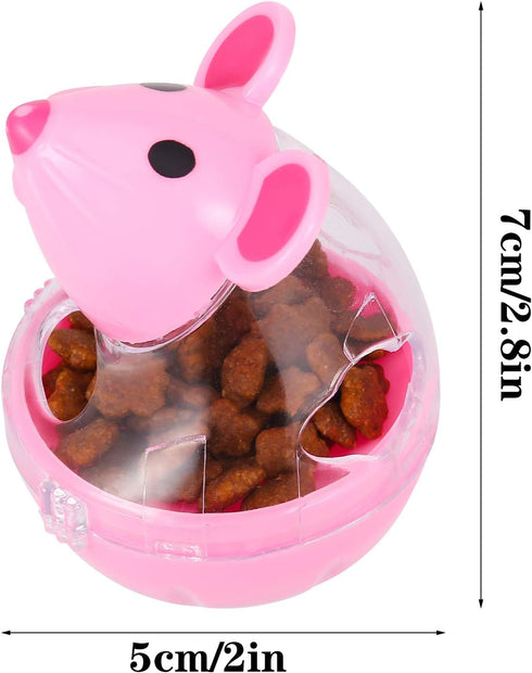 2Pcs Cat Treat Dispenser Toy, Mouse Shape Interactive Toy and Food Dispenser for Pet, Increases IQ