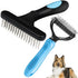 Undercoat Rake for Dogs, Dematting Tool Set with Long Haired Dog Grooming Rake Brush & Deshedding Comb