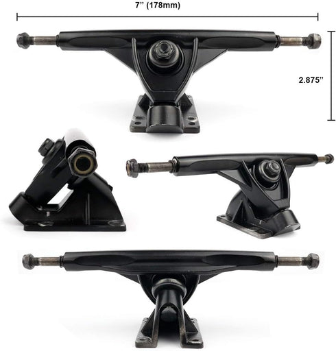 VJ Longboard Truck and Wheel, 70mm Wheels w 7inch 180mm Trucks, Longboard Bearings and Hardware
